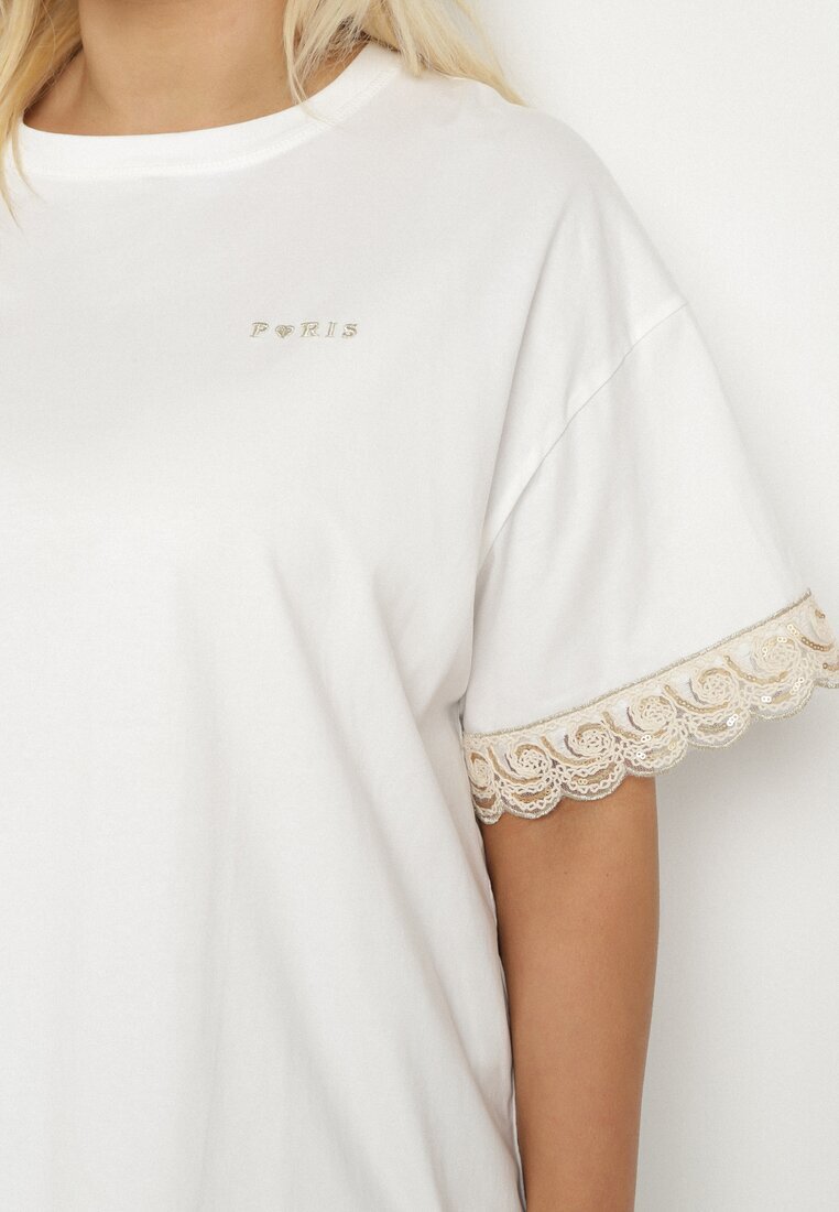 melya by melody Bluză Albă De Bumbac Decorată Cu Broderii Lizandra