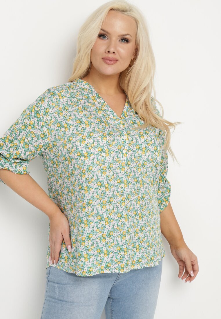 melya by melody Bluză Verde deschis din Viscoză cu flori Edilitia