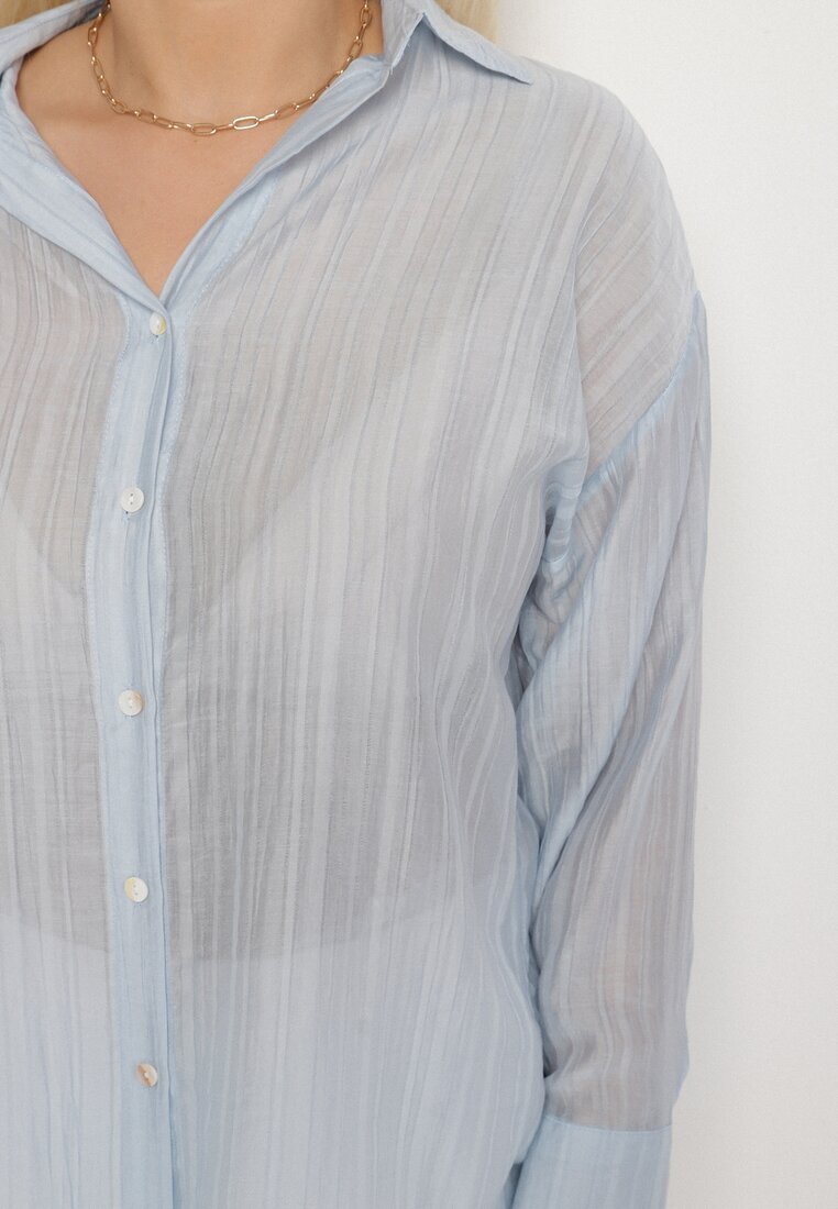melya by melody Cămașă Albastru deschis cu croială Oversize Dolamana