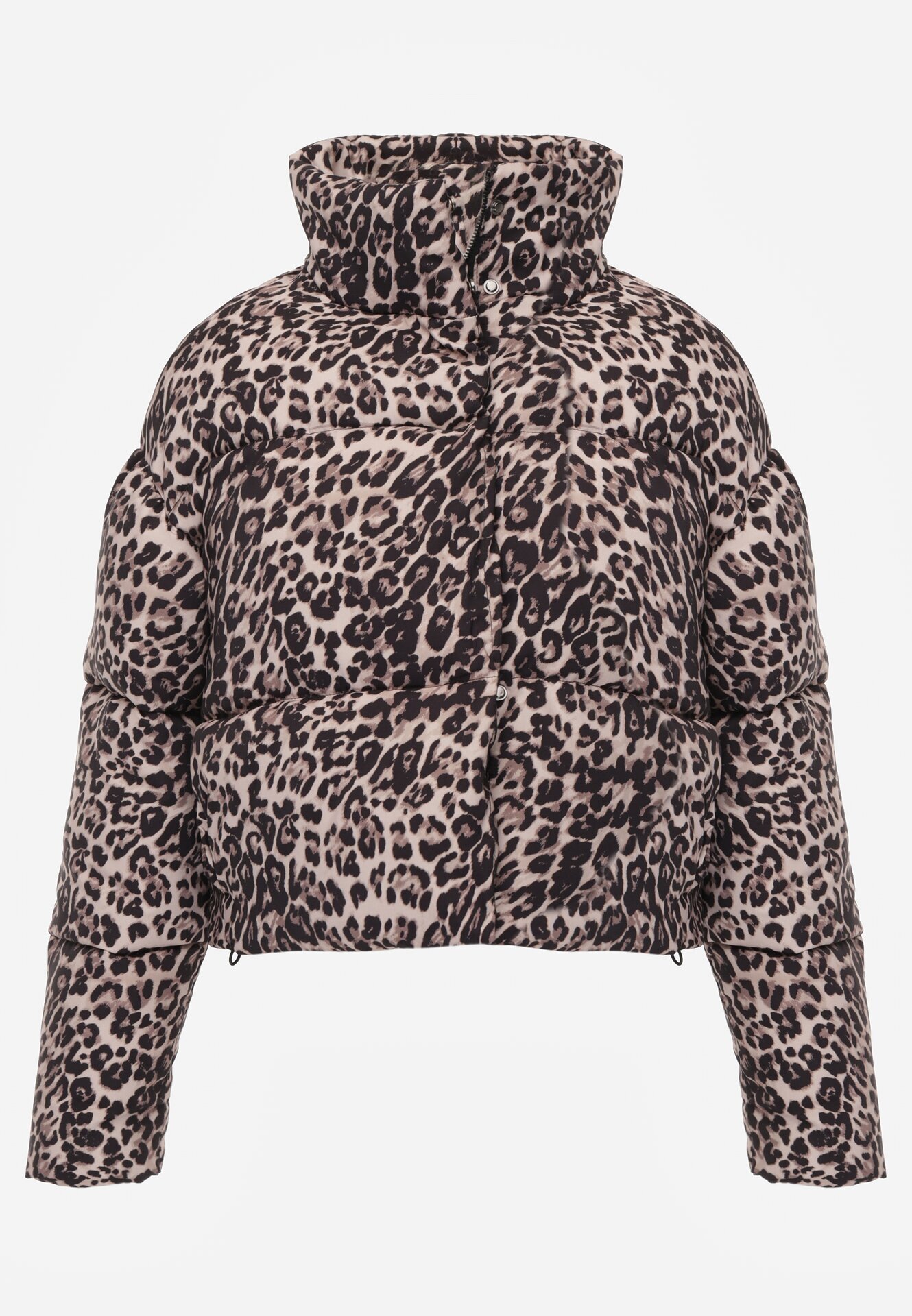 melya by melody Jachetă Scurtă Matlasată Maro cu Leopard Finisată cu manșete elastice Ivinia