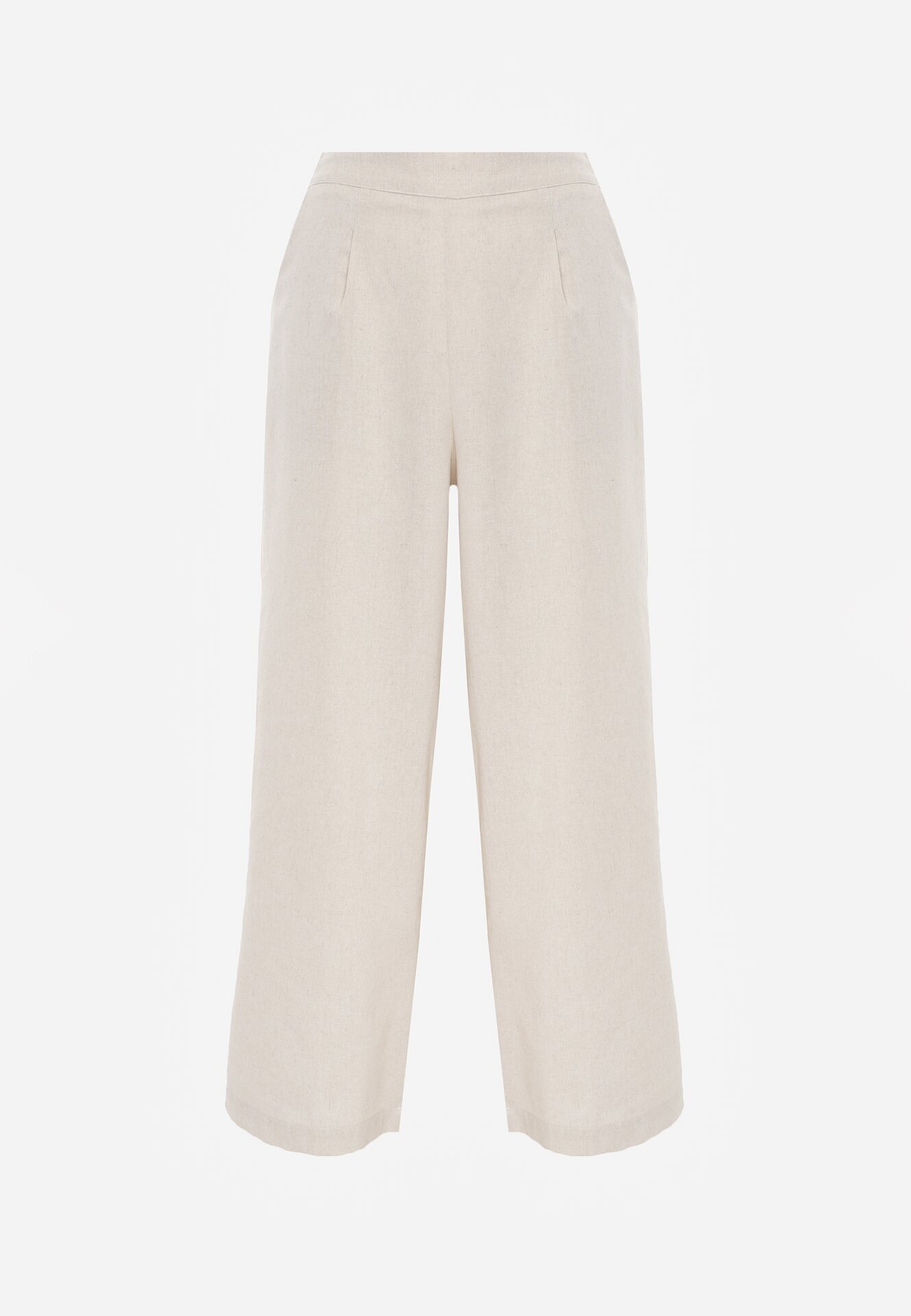 melya by melody Pantaloni Bej Largi cu elastic în talie cu in Araniells