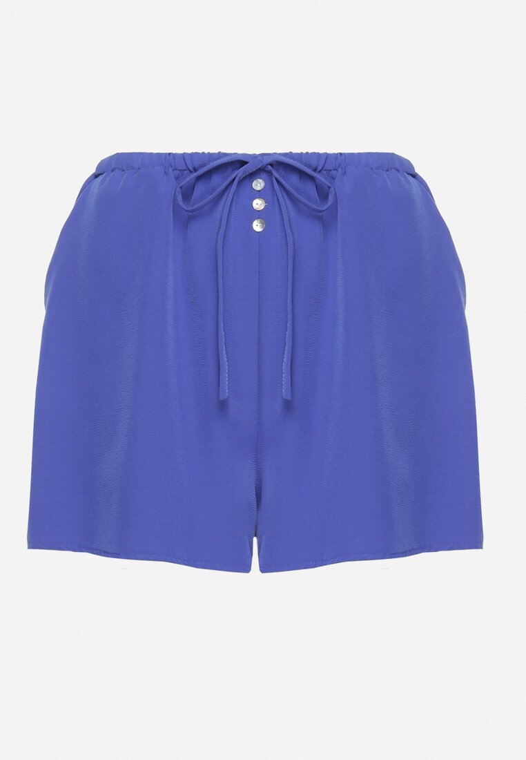 melya by melody Pantaloni scurți Granat cu elastic în talie și talie înaltă Givata