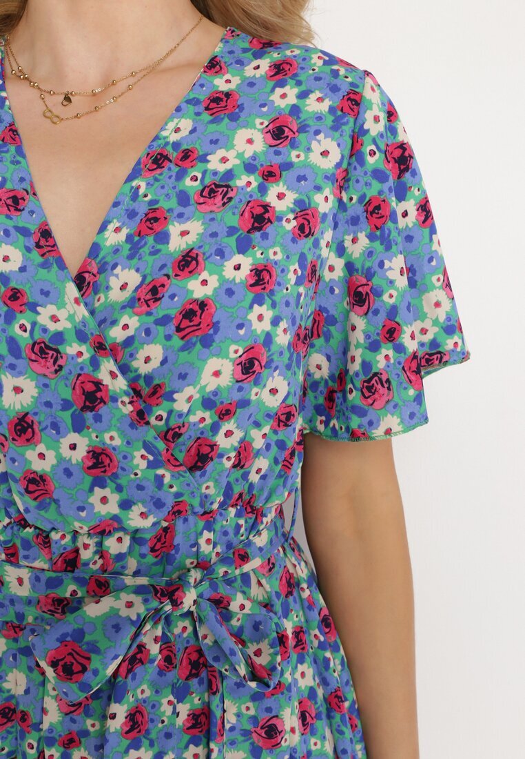 melya by melody Rochie Albastră Cloș cu elastic în talie cu centură suplimentară Ellandera