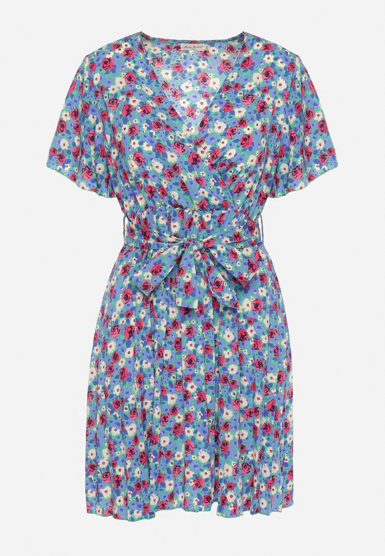 melya by melody Rochie Albastră Cloș cu elastic în talie cu centură suplimentară Ellandera