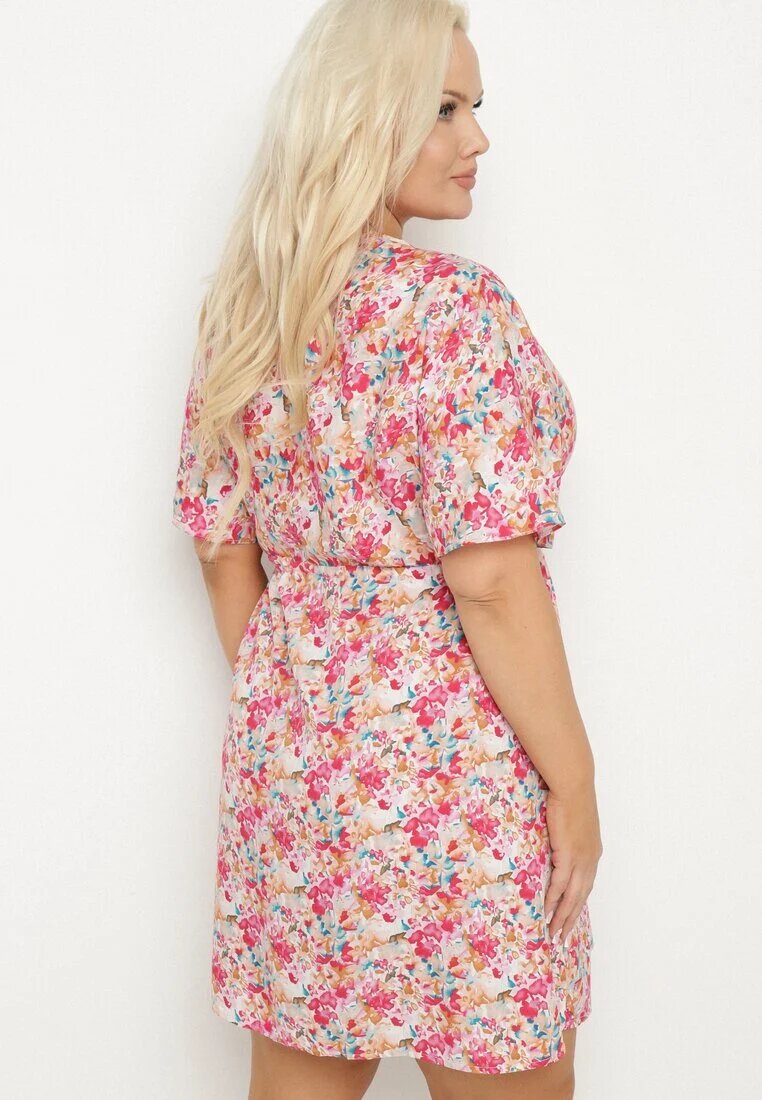 melya by melody Rochie Cămașă Fucsia cu Viscoză Decorată cu Legătură Edirilira
