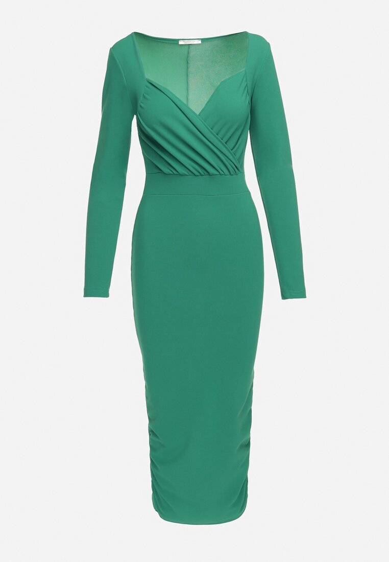messaya Rochie Verde Mulată Maxi cu Decolteu Petrecut Mistena