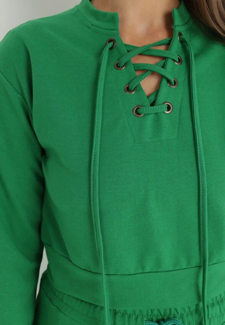 metro five Bluză Verde Crop Top cu legătură Kassima
