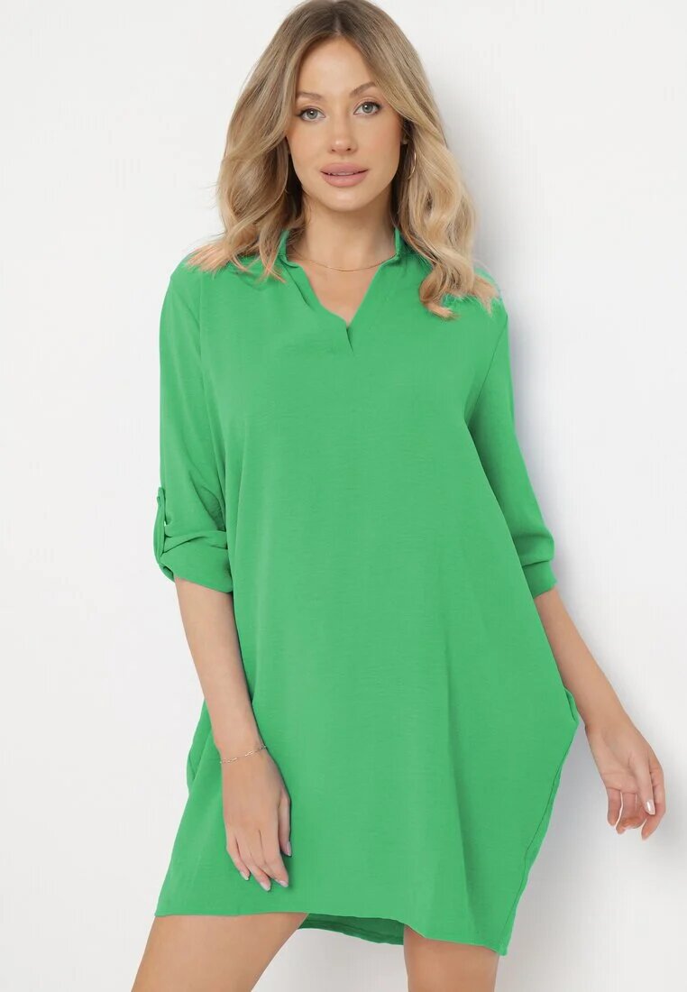 metro five Rochie tip cămașă Verde cu croială evazată Neoriana