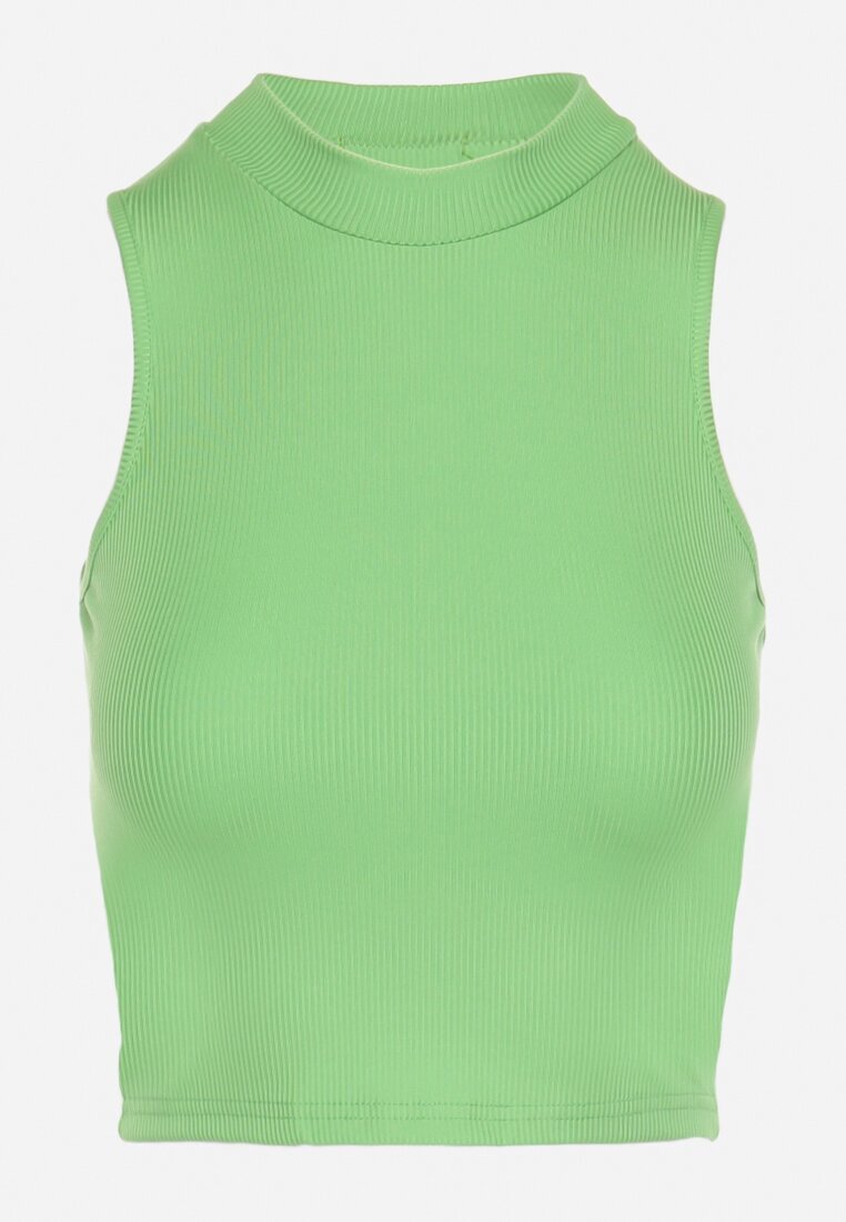 metro five Top Elastic cu Decolteu Acoperit Verde Deschis Leodia