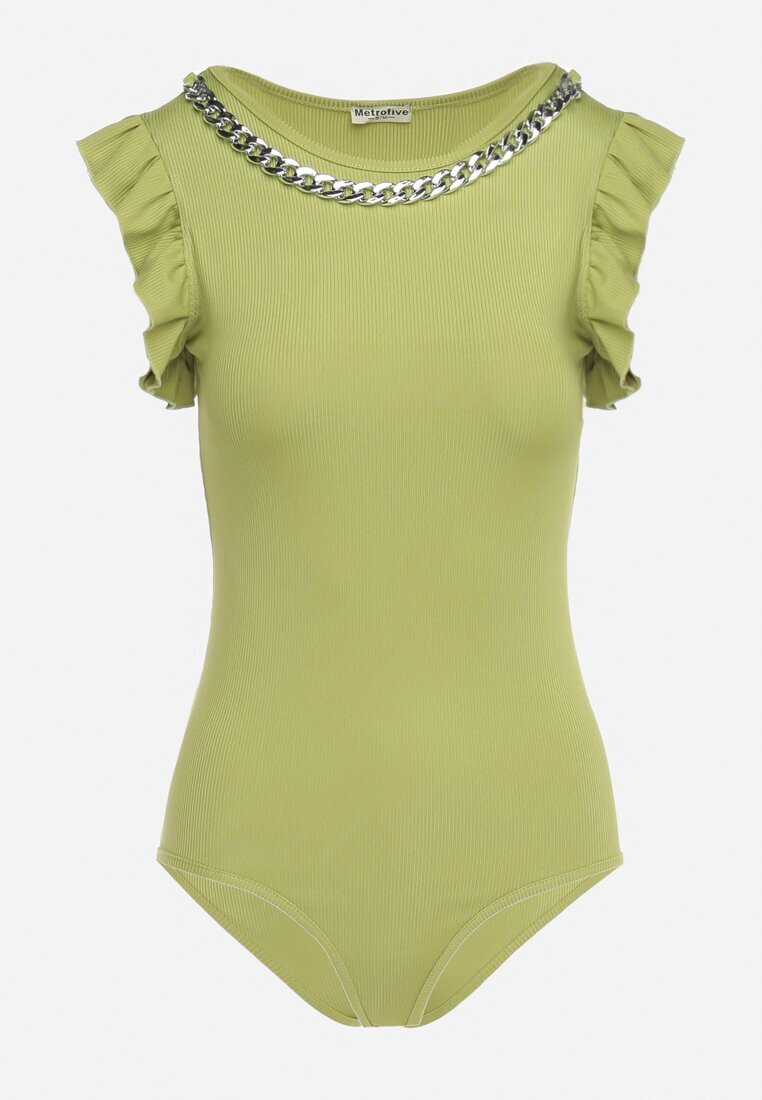 metrofive Body Verde Elastic cu Volănaș Decorativ și Lanț Eleriatta