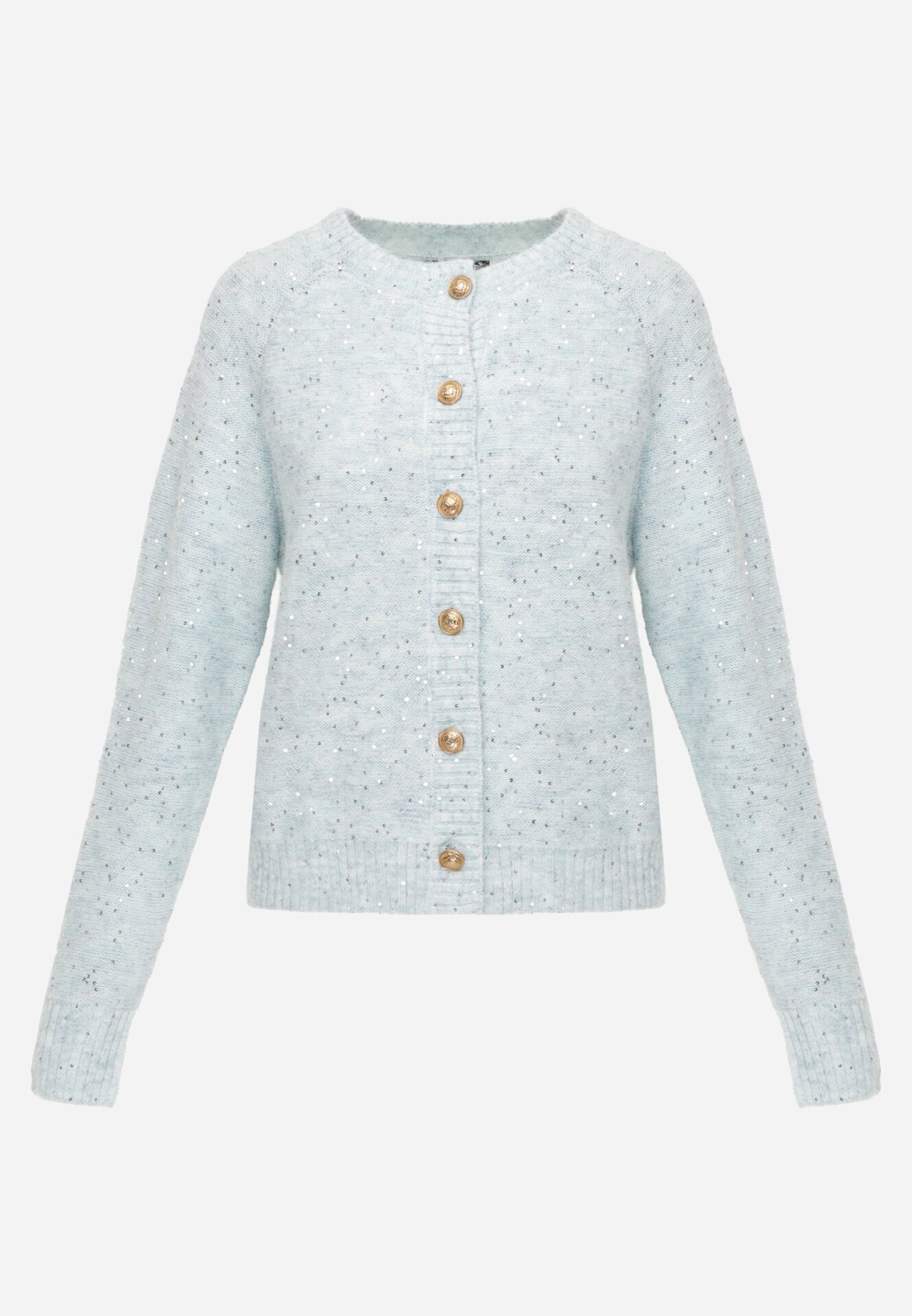 metrofive Cardigan oversize decorat cu paiete cu adaos de lână Arawen Albastru deschis