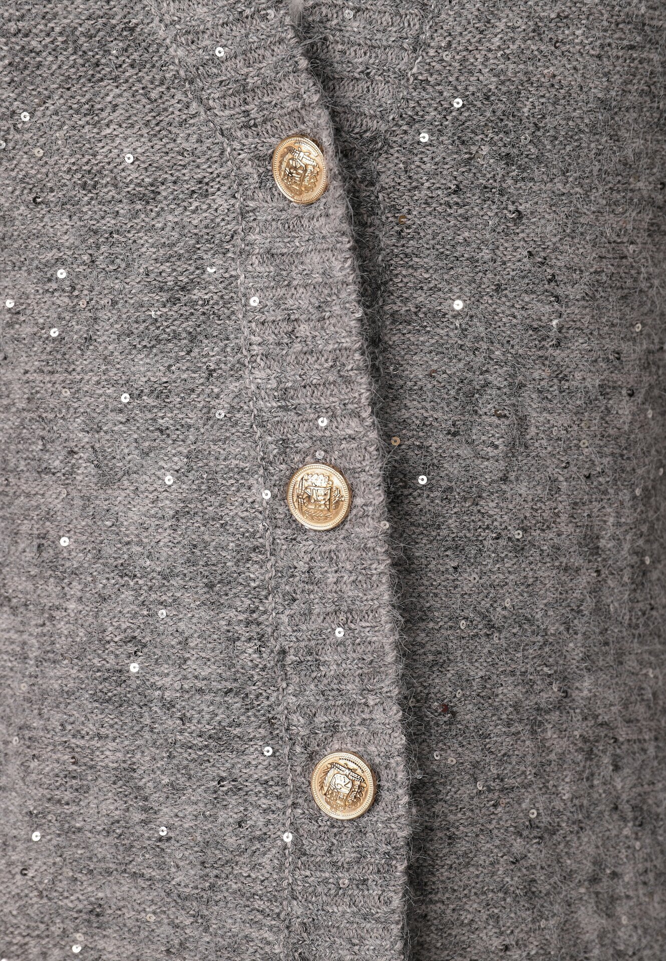 metrofive Cardigan oversize decorat cu paiete cu adaos de lână Arawen Gri