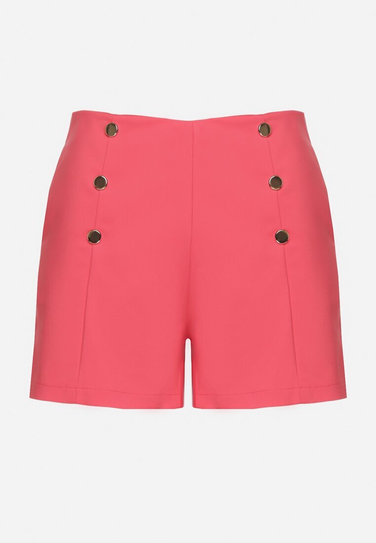 metrofive Pantaloni scurți fucsia din bumbac cu talie înaltă și nasturi decorativi Sepirene