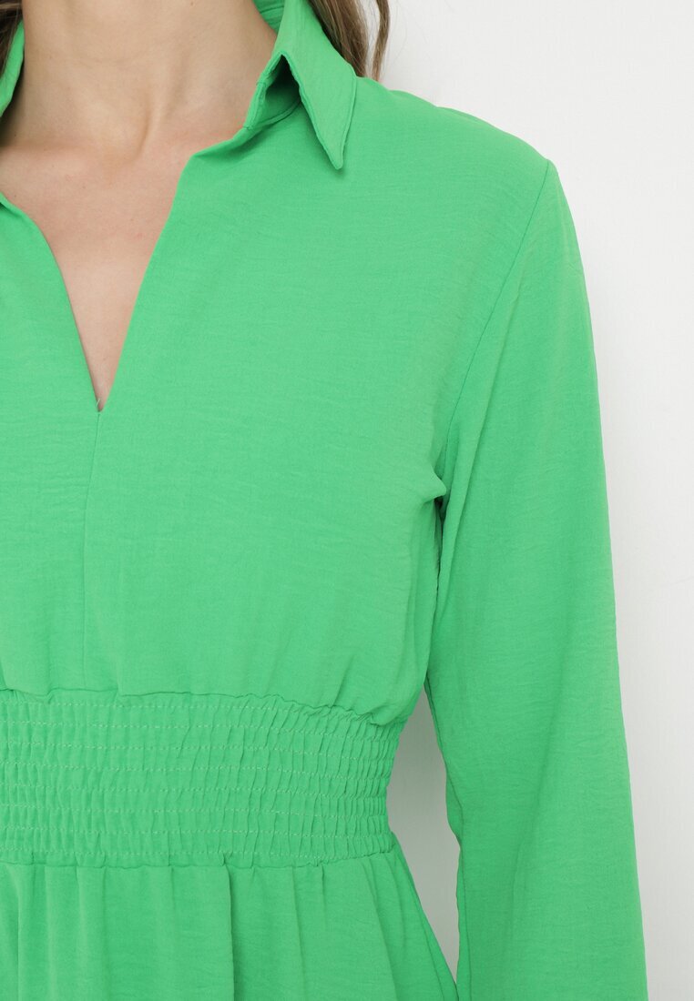 metrofive Rochie Verde deschis Mini Evazată cu Guler Sikelia