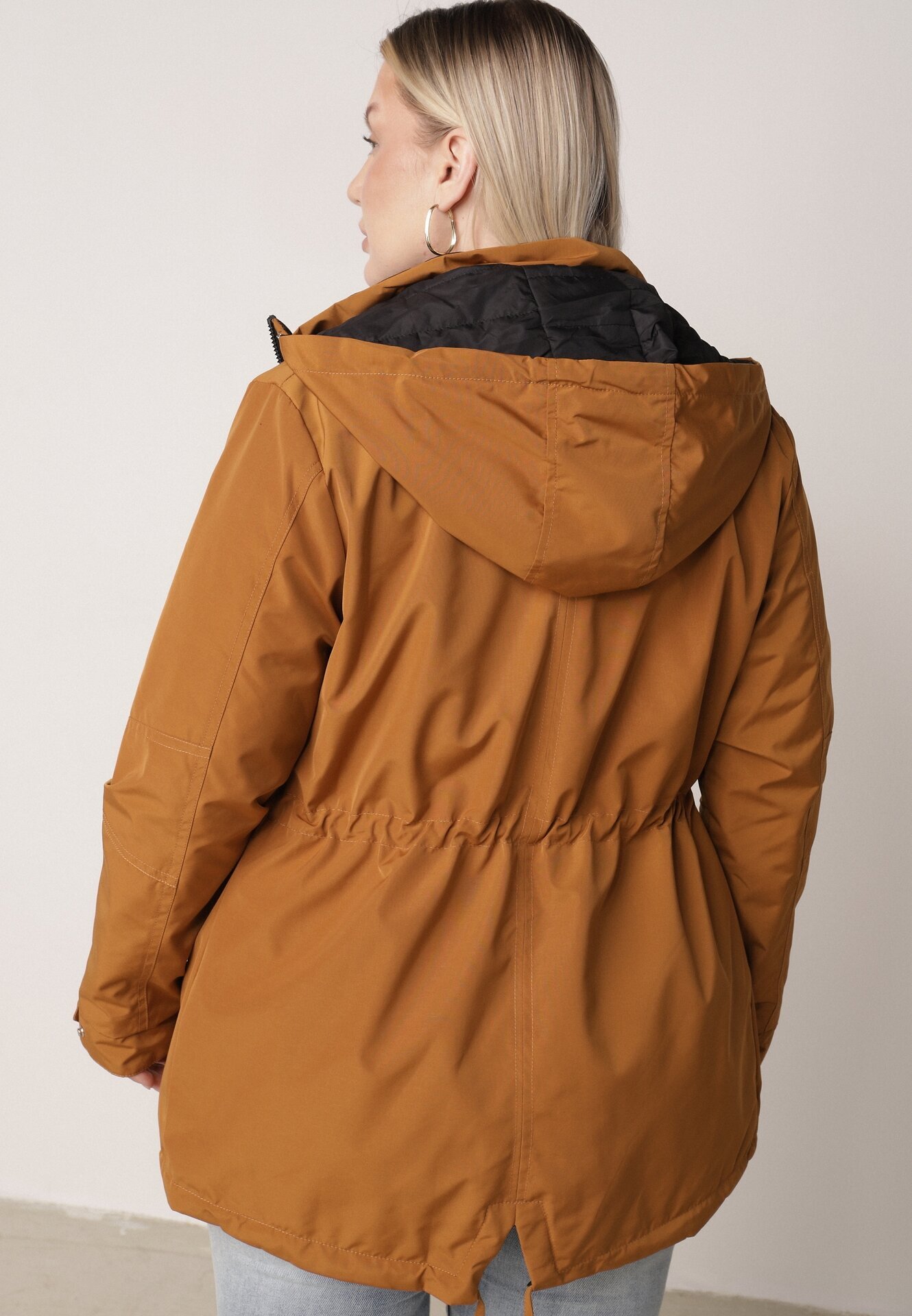 mhm Jachetă Parka Reversibilă Matlasată de tranziție cu glugă Maro-Neagră Tidare