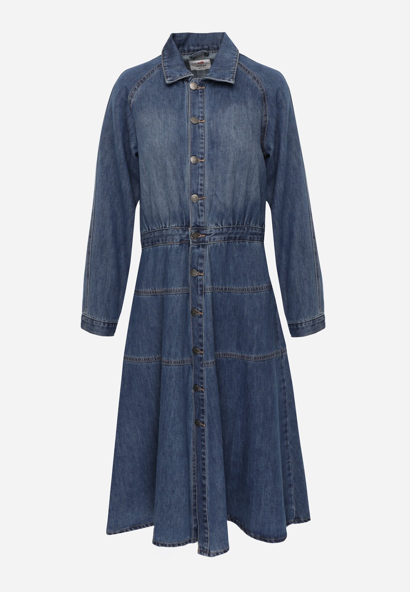milas91 Blugi Rochie cu bumbac și cusături decorative Juni Albastră
