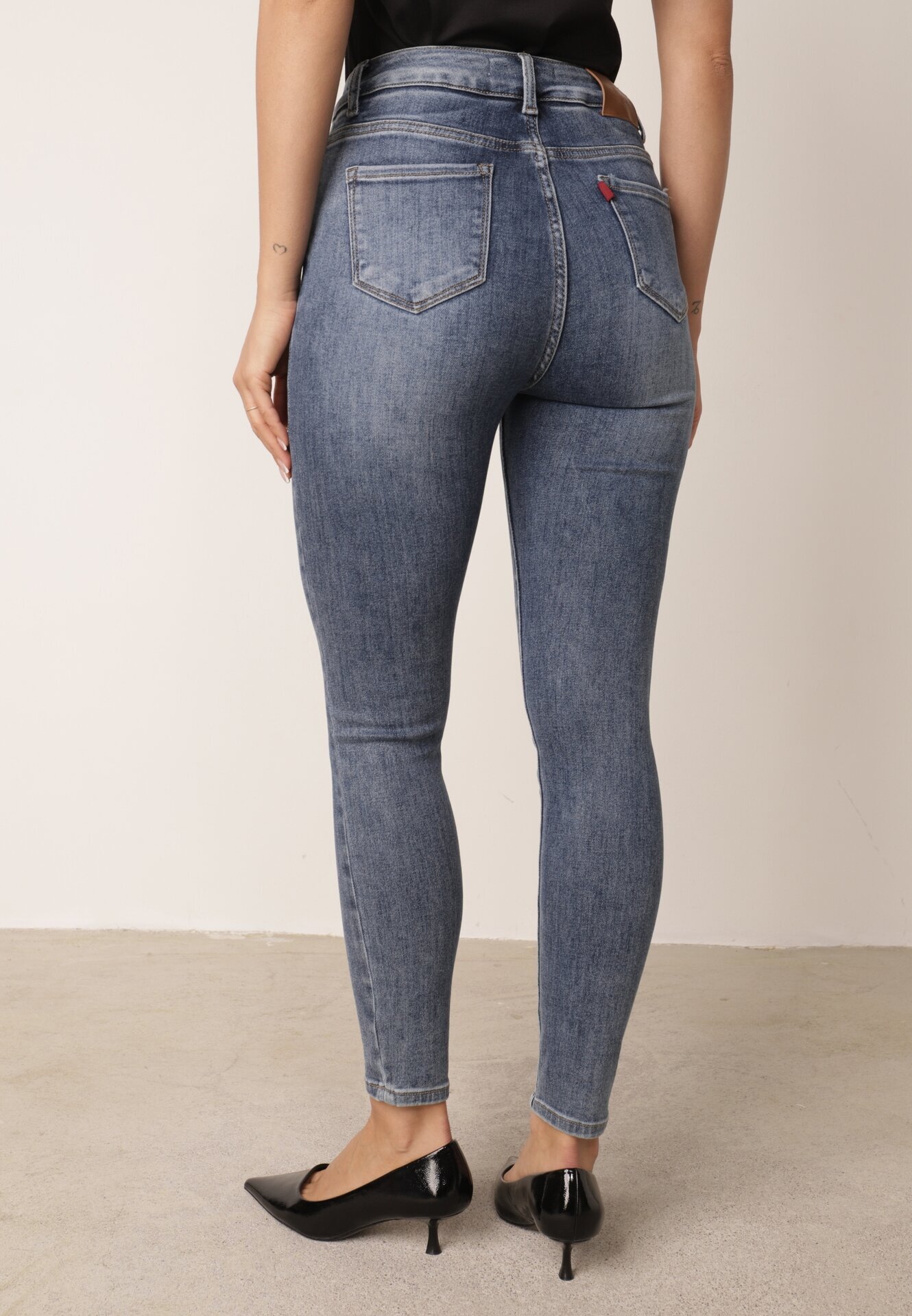 milas91 Blugi Skinny cu bumbac echipați cu elastic în talie Tamello Albaștri
