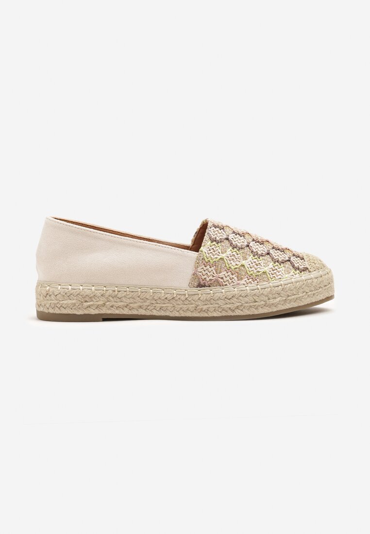 milas91 Espadrile Bej închis cu șnur împletit și model geometric Sdivira