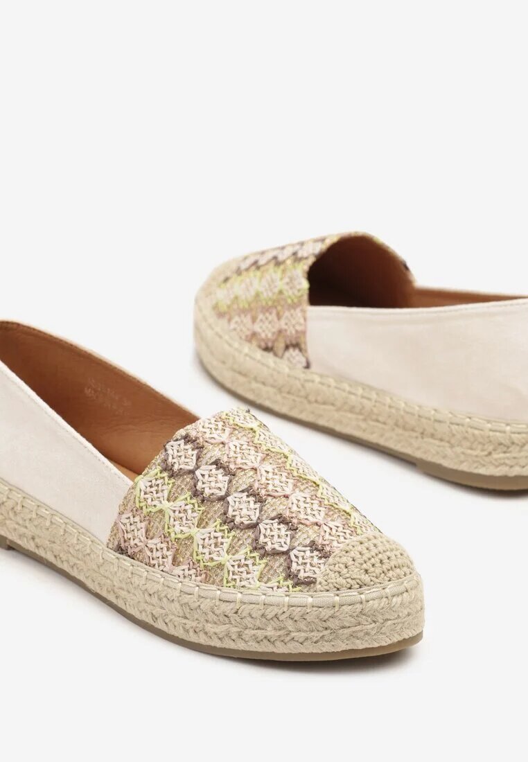 milas91 Espadrile Bej închis cu șnur împletit și model geometric Sdivira