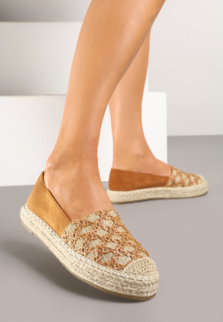 milas91 Espadrile Maro deschis cu șnur împletit și model geometric Sdivira