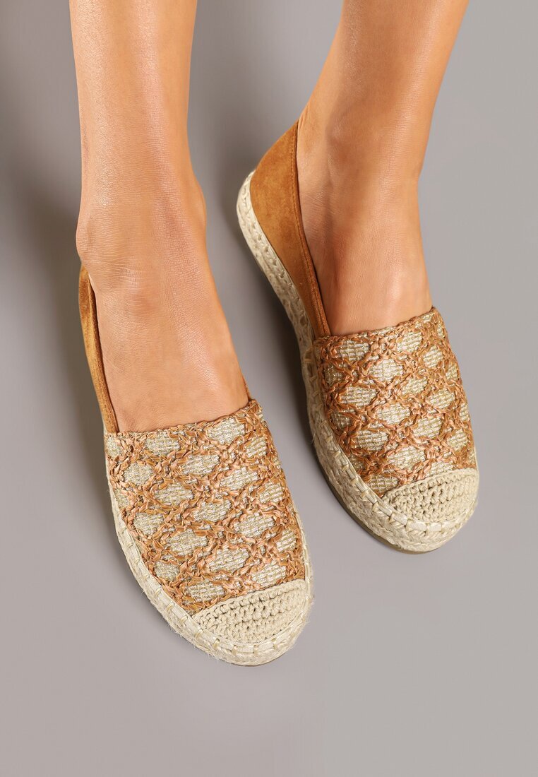 milas91 Espadrile Maro deschis cu șnur împletit și model geometric Sdivira