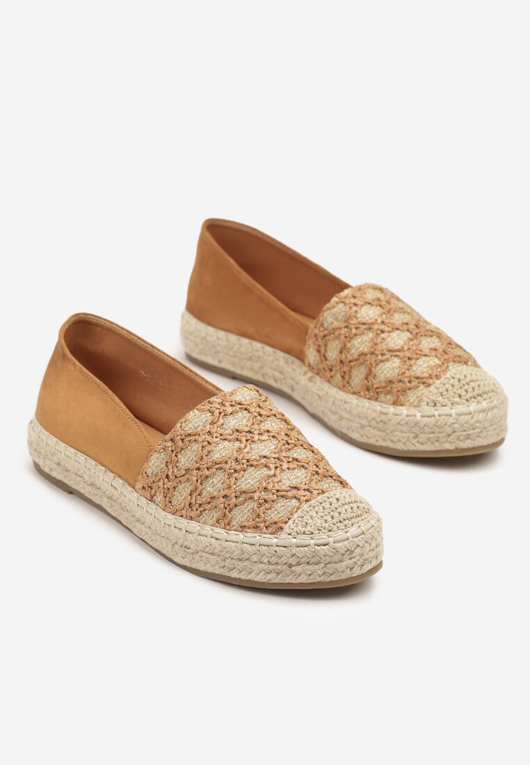 milas91 Espadrile Maro deschis cu șnur împletit și model geometric Sdivira