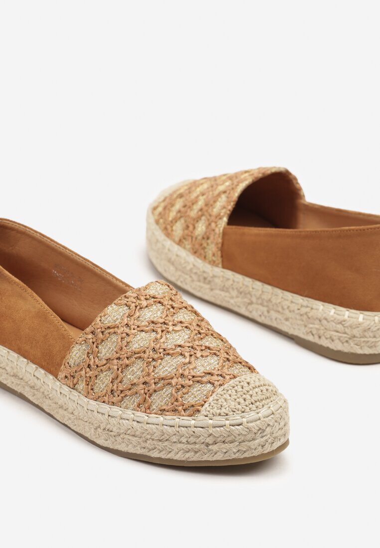 milas91 Espadrile Maro deschis cu șnur împletit și model geometric Sdivira