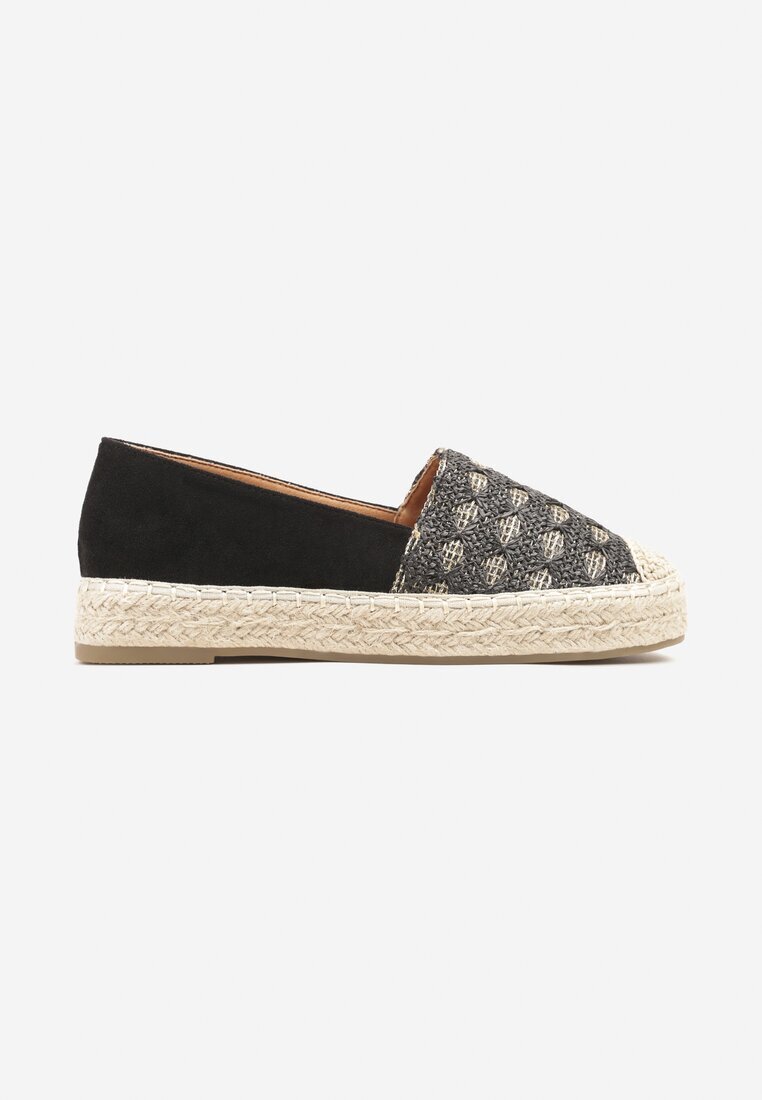 milas91 Espadrile Negre cu șnur împletit și model geometric Sdivira