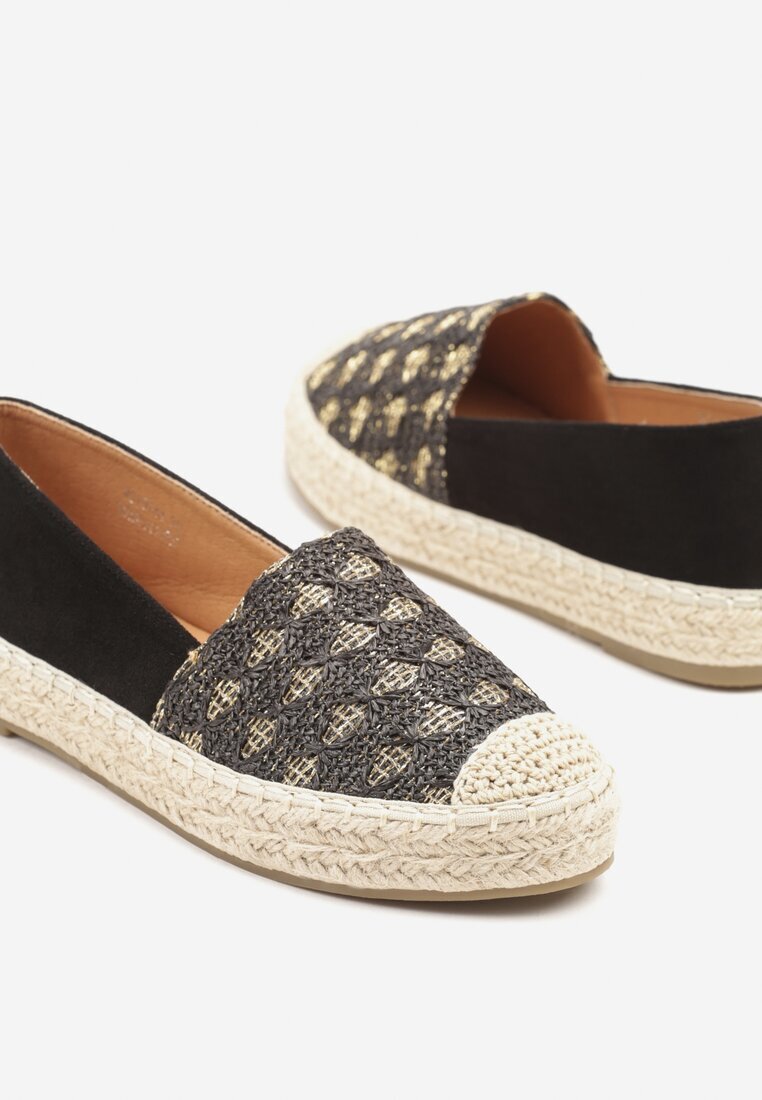 milas91 Espadrile Negre cu șnur împletit și model geometric Sdivira