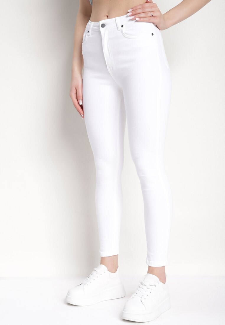 miss poem Blugi Albi din bumbac cu croială skinny Larnfe