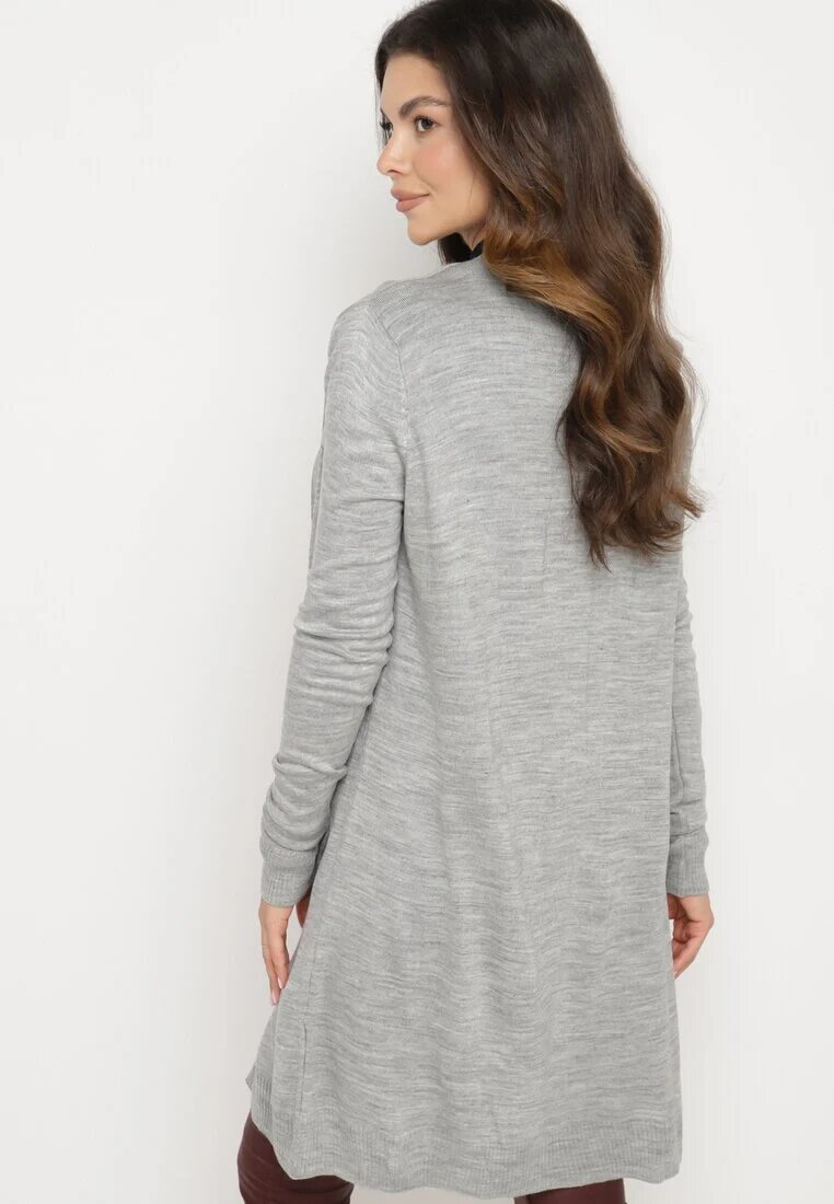 miss poem Cardigan Gri Deschis cu Buzunare laterale Sartella