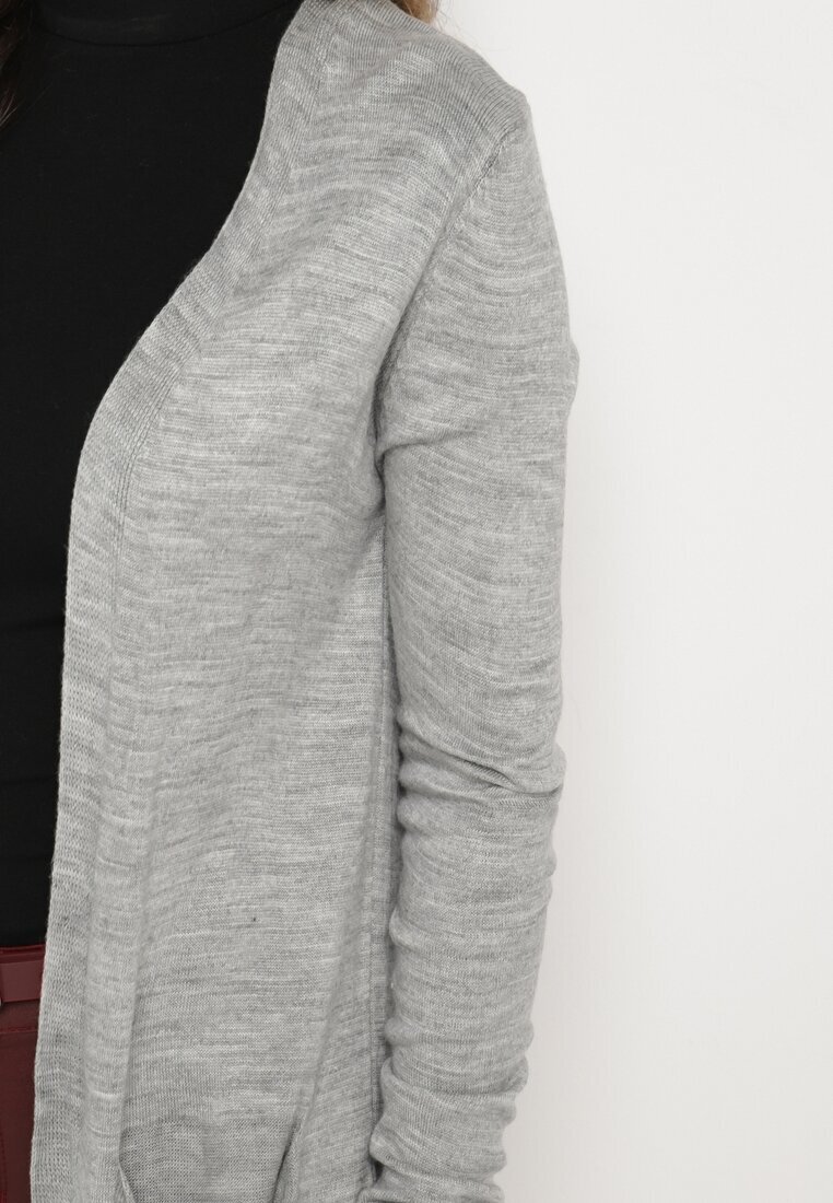 miss poem Cardigan Gri Deschis cu Buzunare laterale Sartella