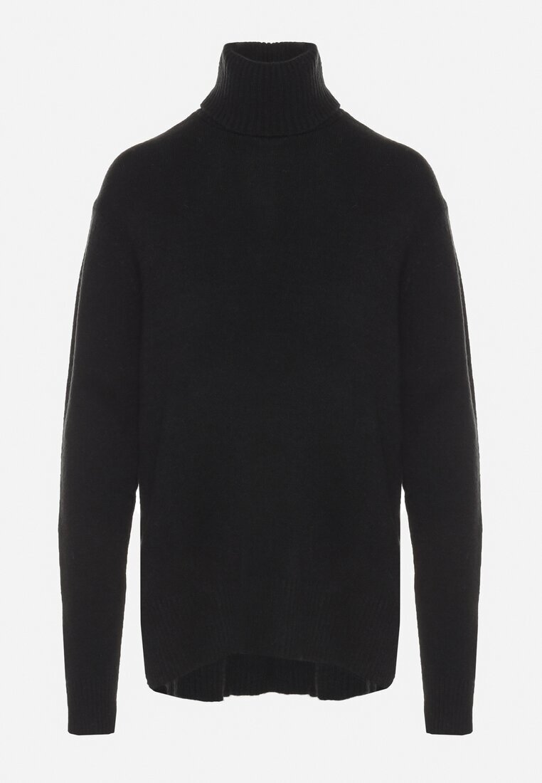 miss poem Maletă Negru Clasic cu Croi Asimetric și Spate Mai Lung Viattira