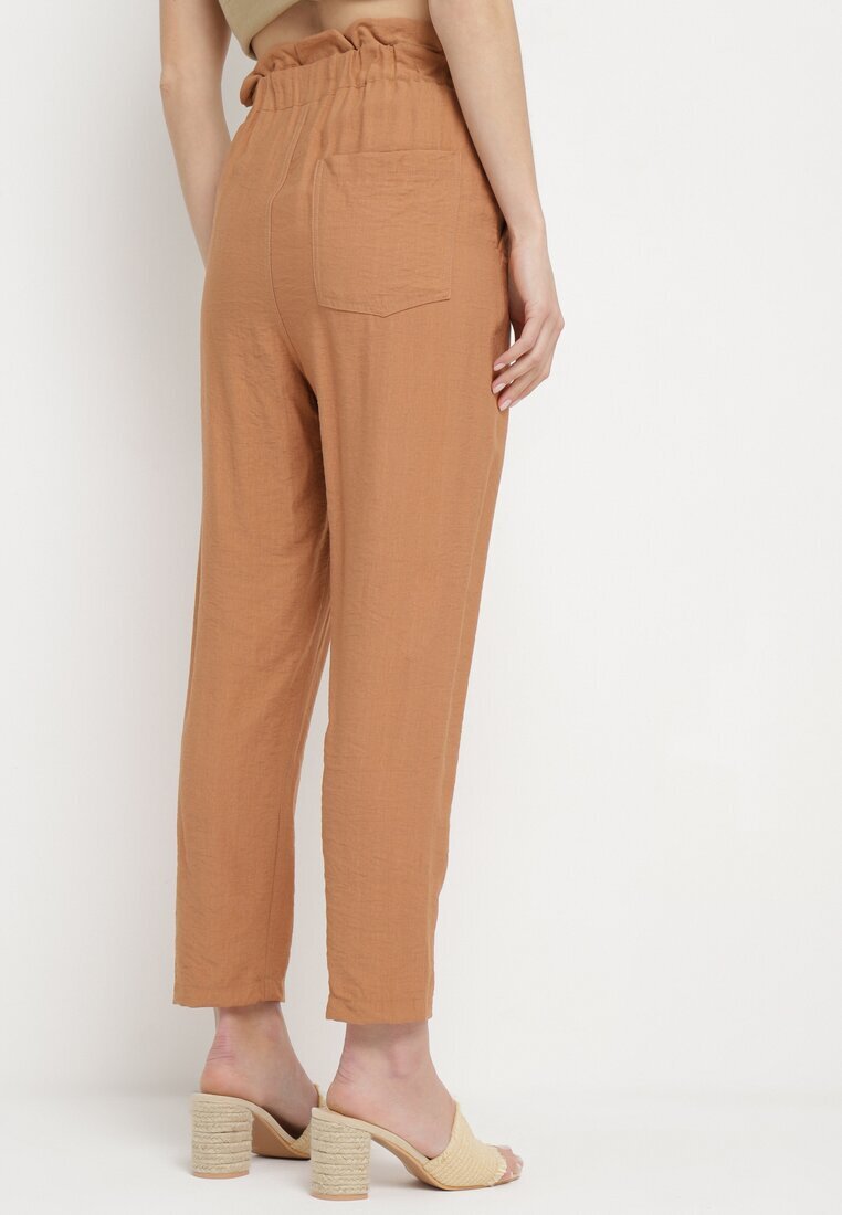 miss poem Pantaloni Maro cu elastic încrețit în talie cu croială clasică Anifa