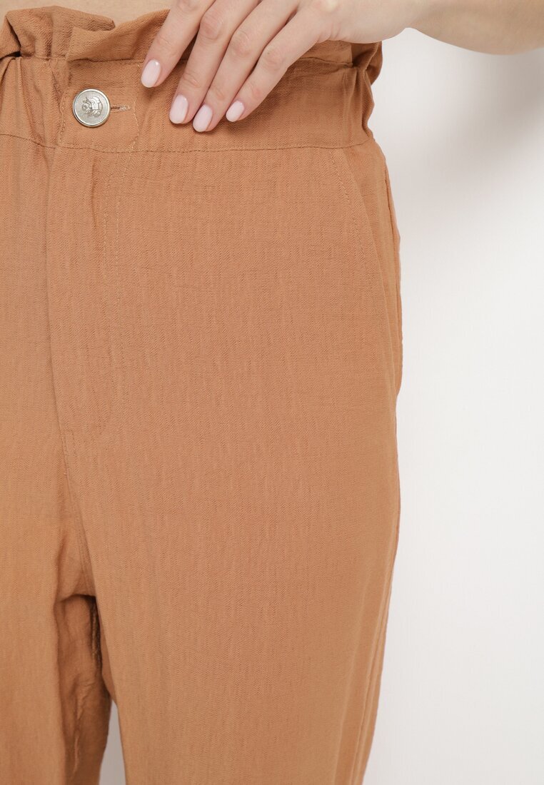 miss poem Pantaloni Maro cu elastic încrețit în talie cu croială clasică Anifa