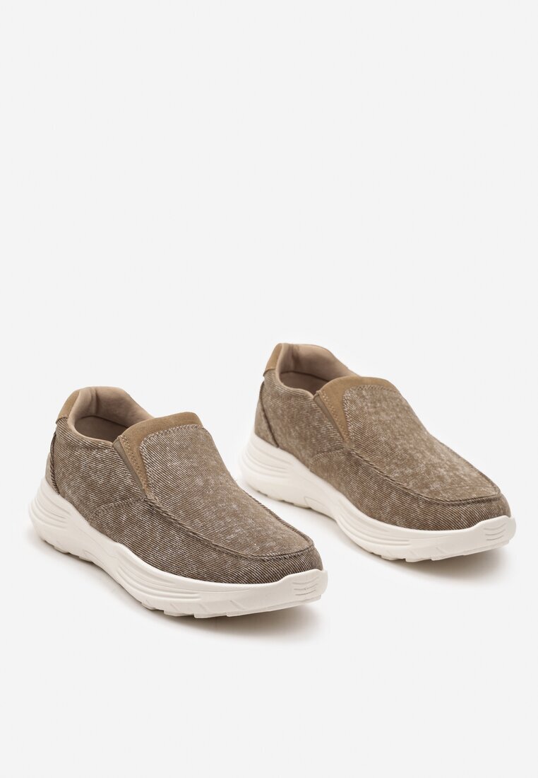 Mocasini bej închis plati slip-on Oannesa