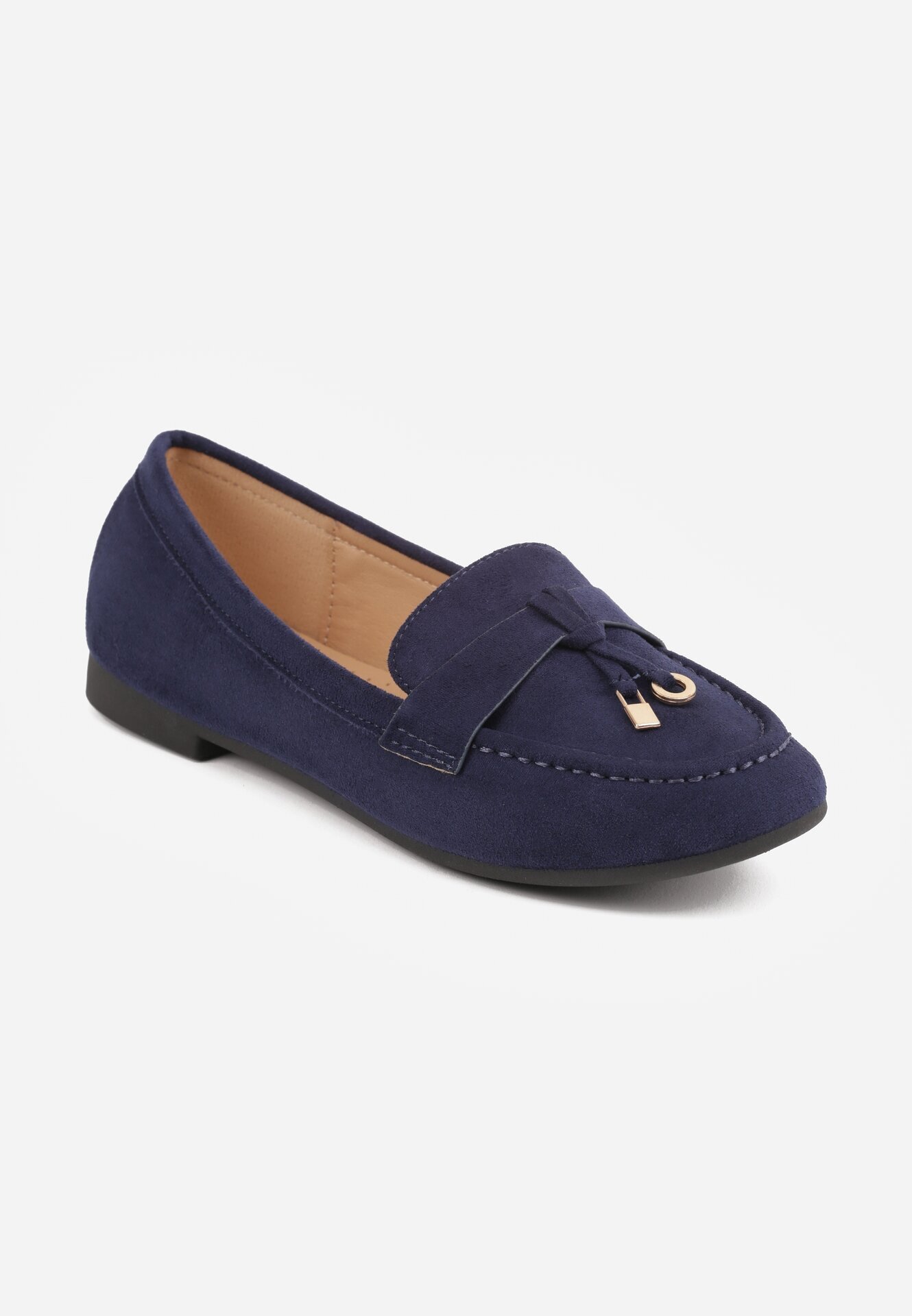  Mocasini cu ornamente metalice Cillora Bleumarin