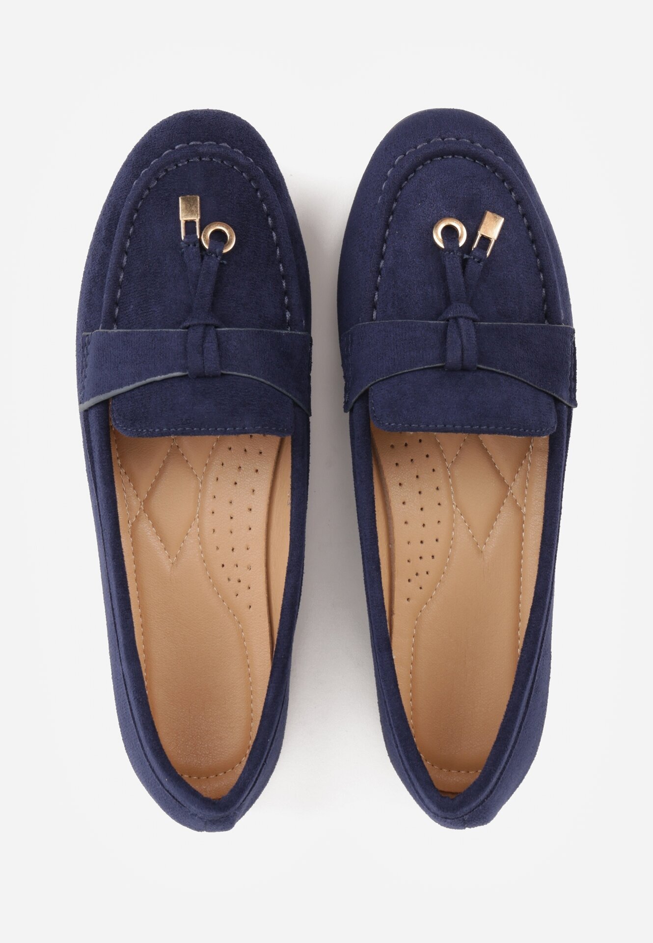  Mocasini cu ornamente metalice Cillora Bleumarin
