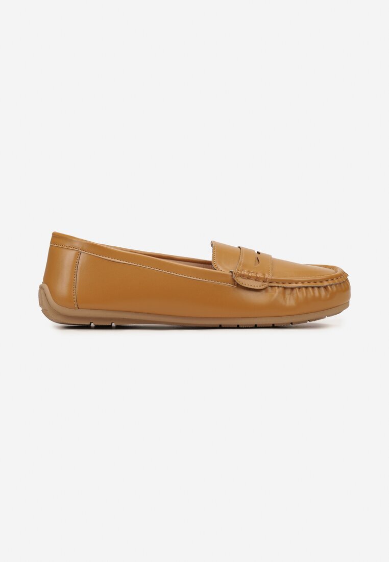  Mocasini Maro cu Talpă Plată cu Cusături Decorative Nireva