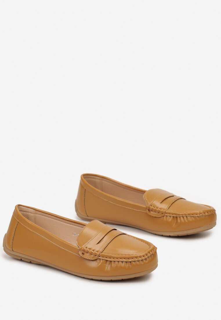  Mocasini Maro cu Talpă Plată cu Cusături Decorative Nireva
