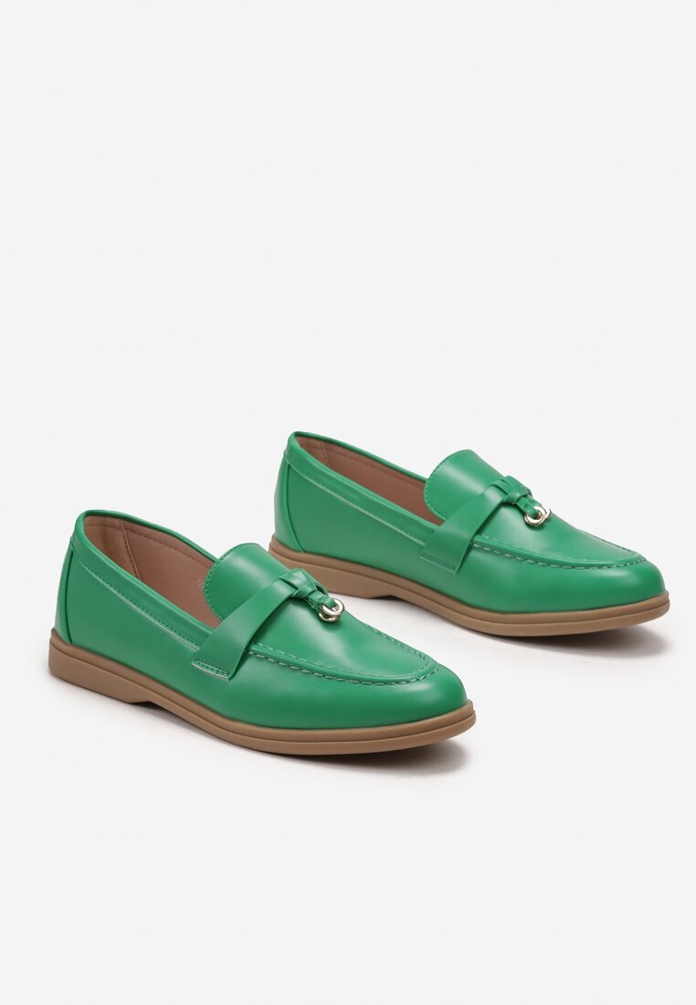  Mocasini Verzi Eleganti cu Pandantiv Decorativ Biaga