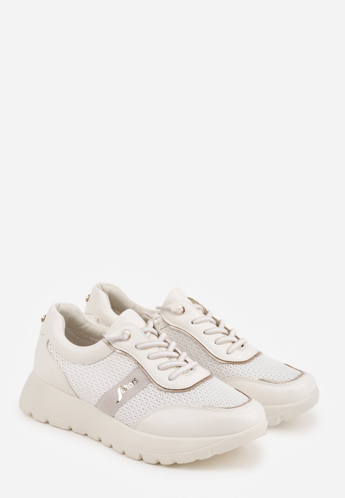 modern world Adidași Albi cu Talpă Groasă cu Branț din Piele și Inscripția Airarge