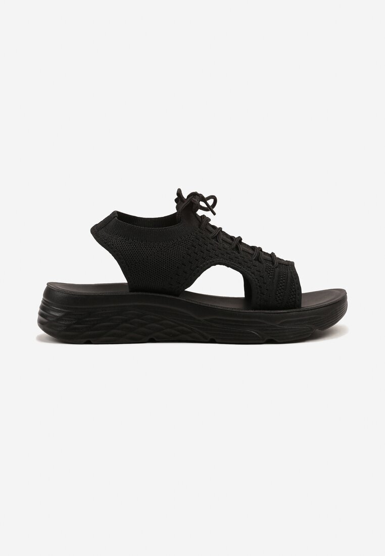 modern world Sandale Sport Negre cu fața flexibilă și șireturi decorative Zarie