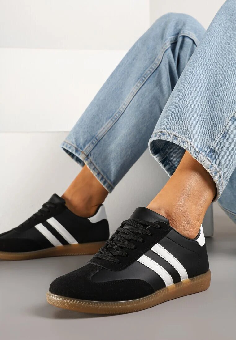 modern world Sneakers Negri în Stil Tenisi Clasici cu Cusături Decorative Revasa