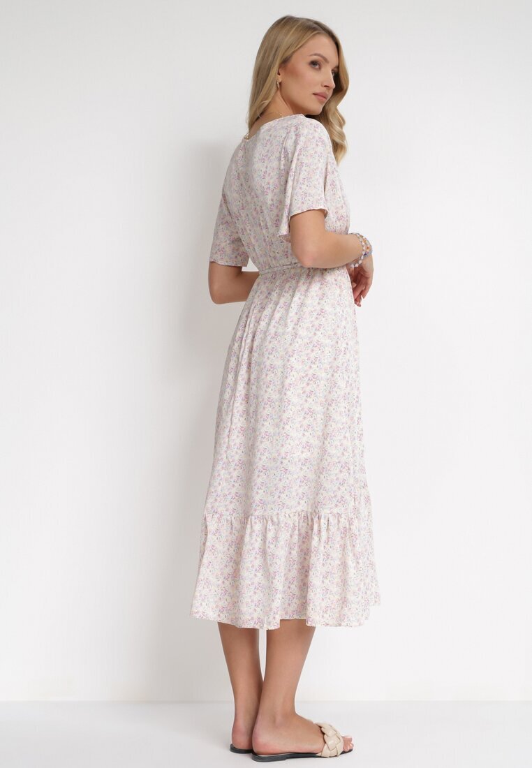 moni&co Rochie Roz-Mov deschis cu elastic în talie și decolteu petrecut cu volane Kyphine