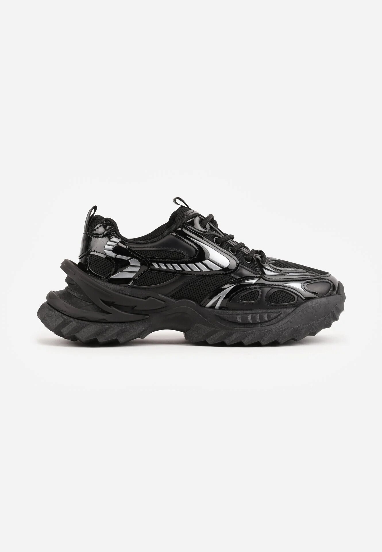 msmg Sneakers Geometric pe talpă groasă embosată Alinia Negri
