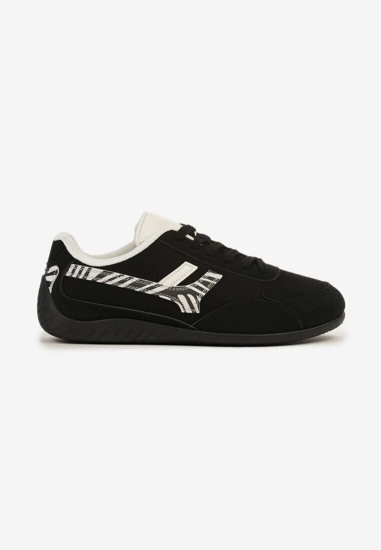 mulanka Adidași Negri Decorați cu Model Geometric Zebră Arulia