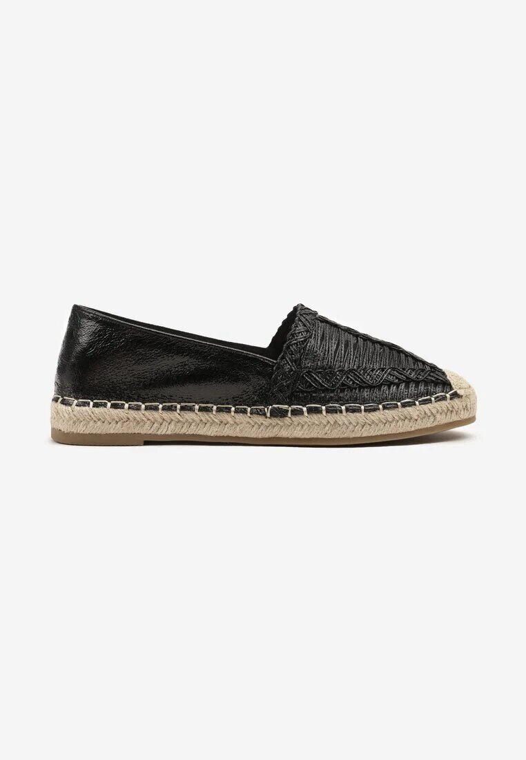 mulanka Espadrile negre decorate cu partea superioară împletită și cu șnur Andisla