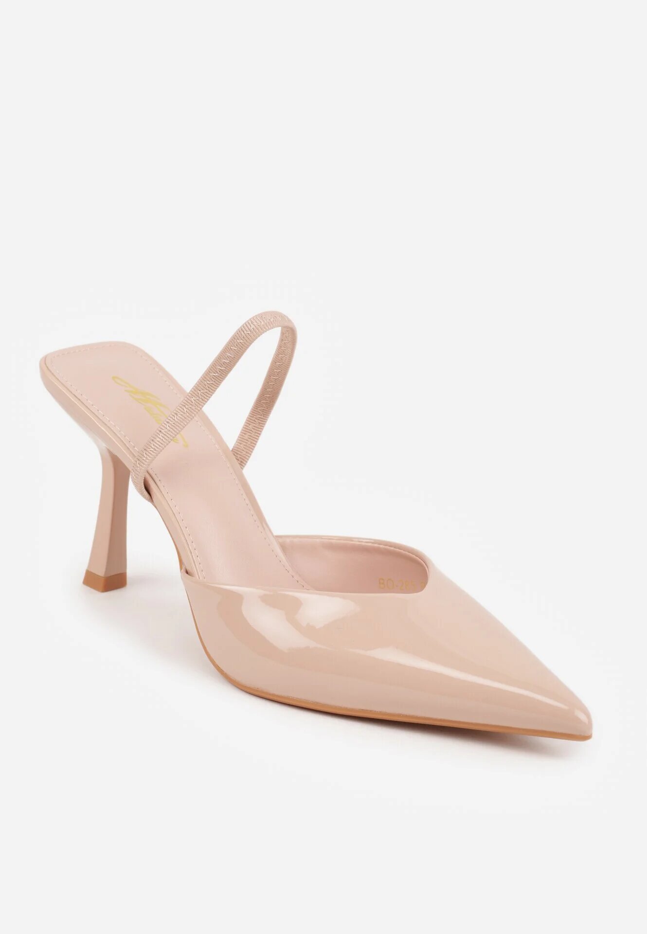 mulanka Pantofi stiletto Bej Lăcuiți cu Baretă Elastică la Călcâi Balzorwyn