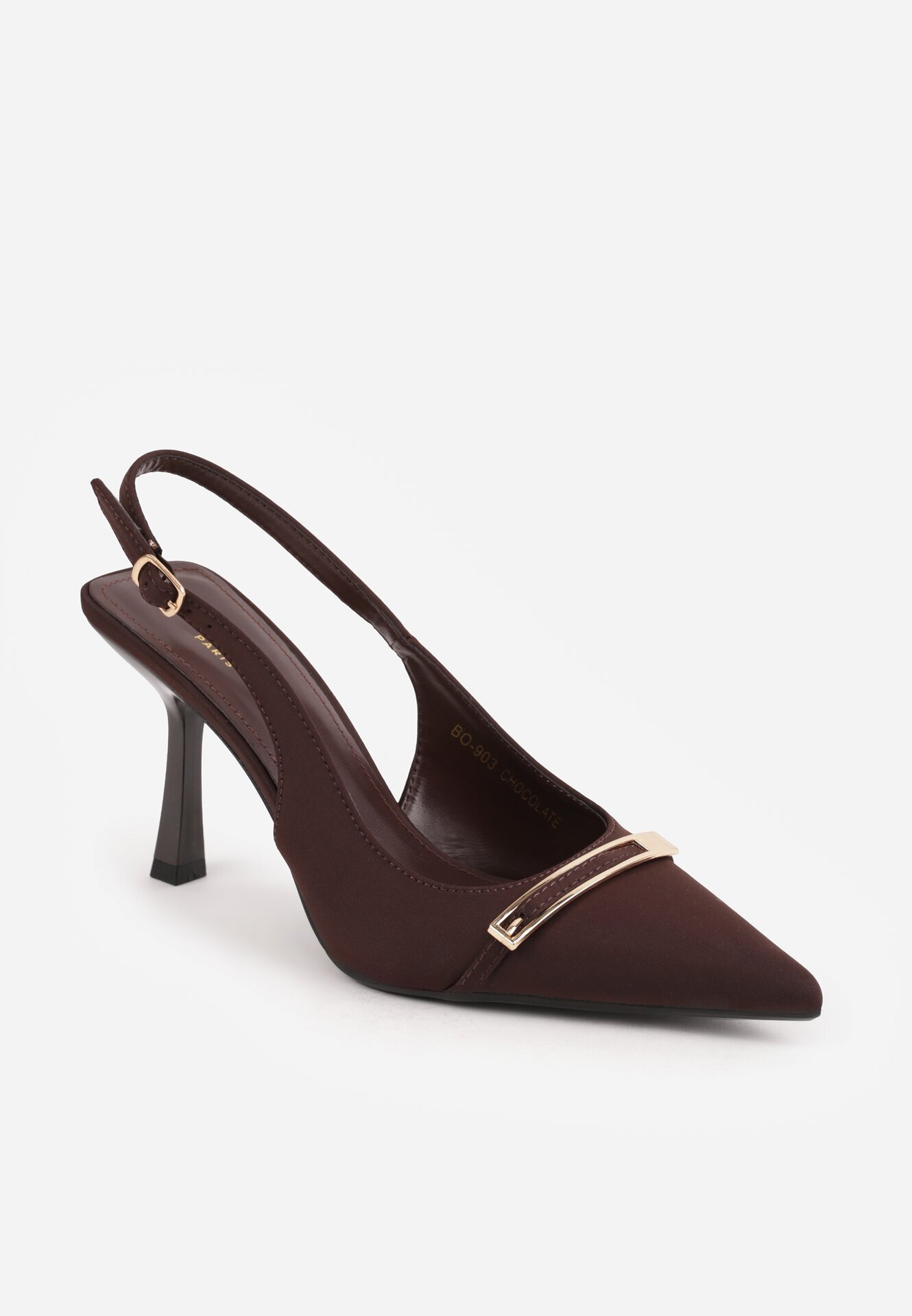 mulanka Pantofi stiletto eleganți cu curea la călcâi și cataramă alungită Teanis Maro